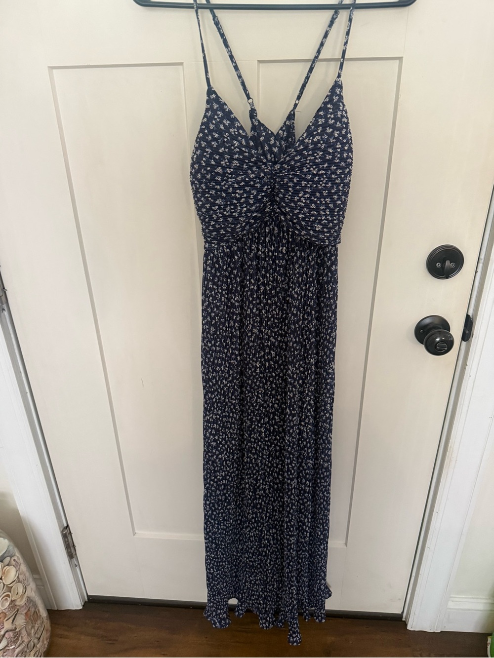NWT - A New Day - Dark Blue ditsy floral dress - Size M